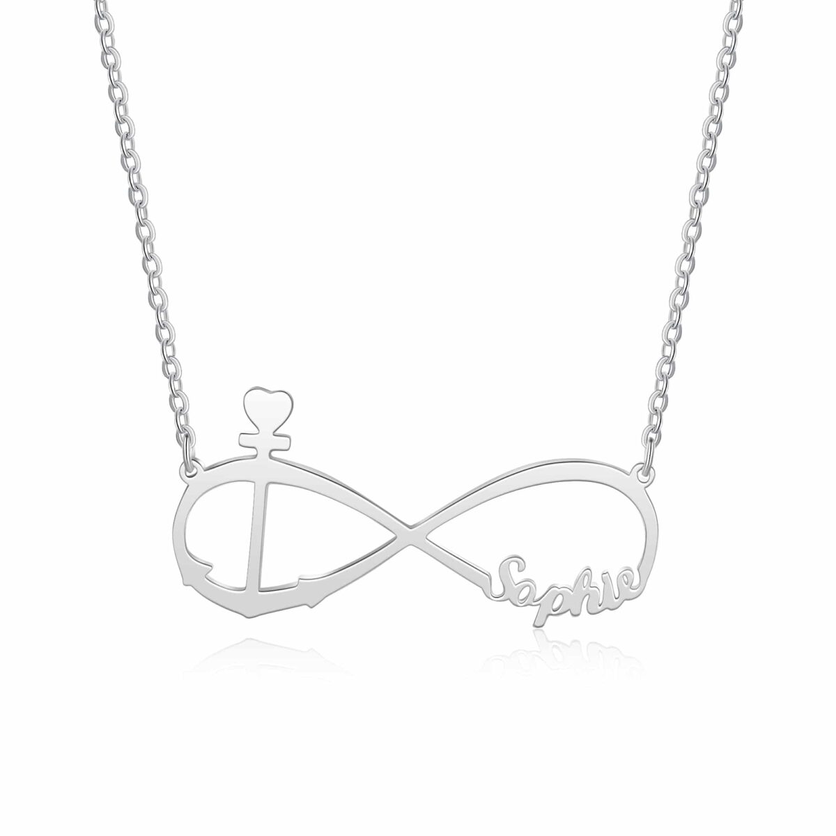 Silver Infinity Necklace With Name Handmade