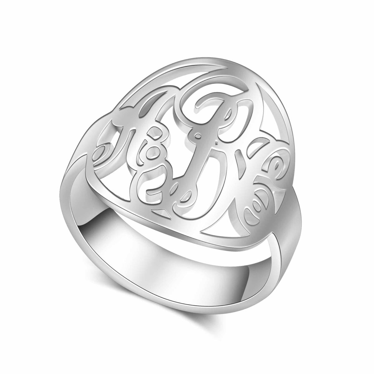 Silver Monogram Ring