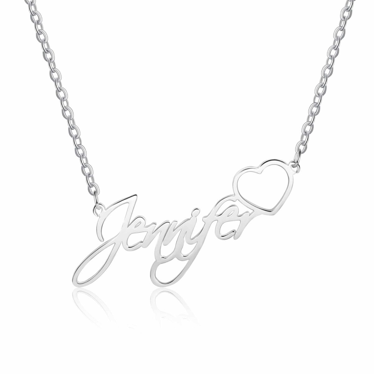 Silver Name Necklace Gold