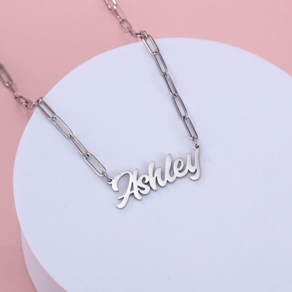 Silver Personalized Paperclip Chain Necklace