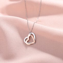 Silver Rose Gold Necklace for Her