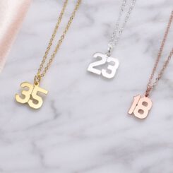 Sport Number Necklaces Silver Gold Rose Gold