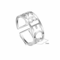 Sterling Silver Adjustable Name Ring Size Material