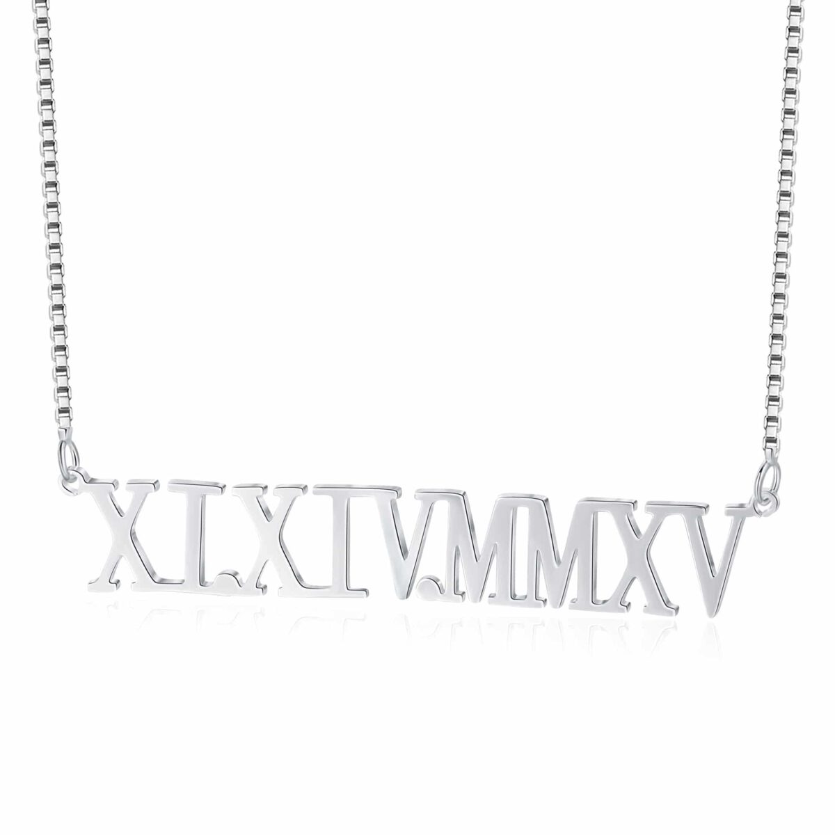 Sterling Silver Anniversary Date Necklace