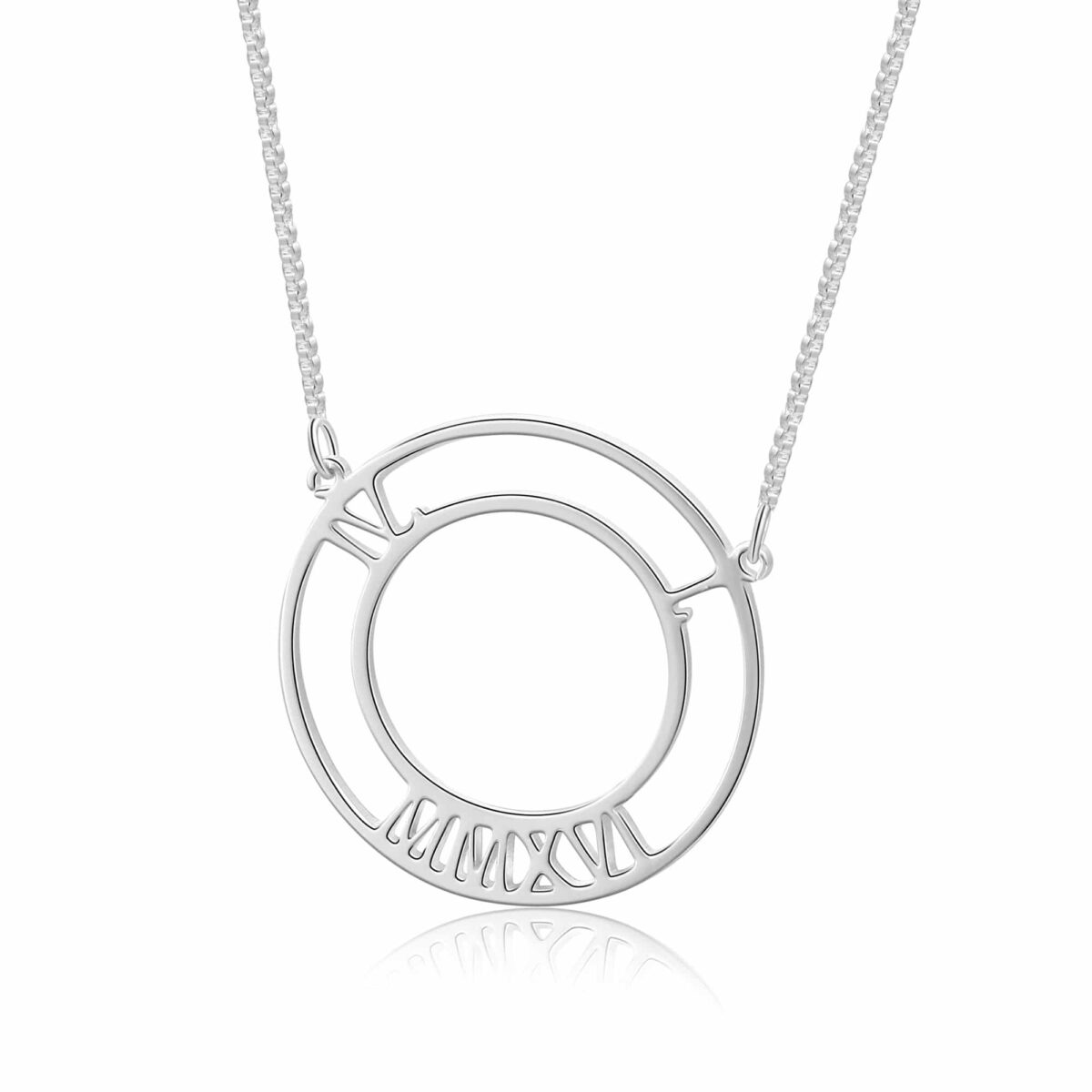 Sterling Silver Date Name Necklace