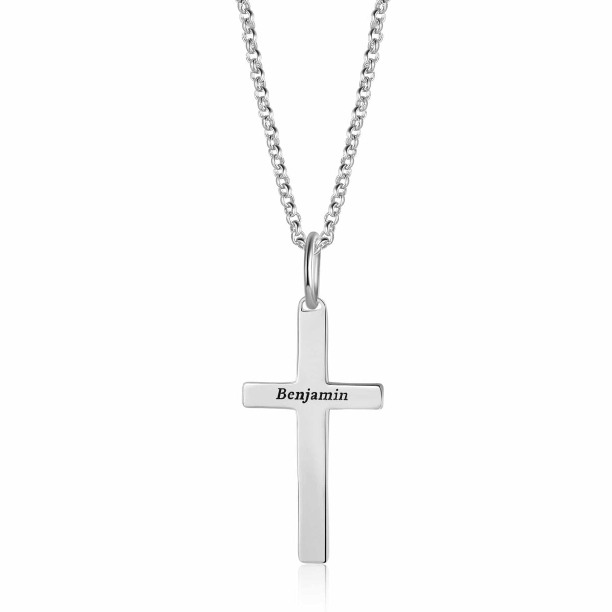 Sterling Silver Engraved Cross Necklace