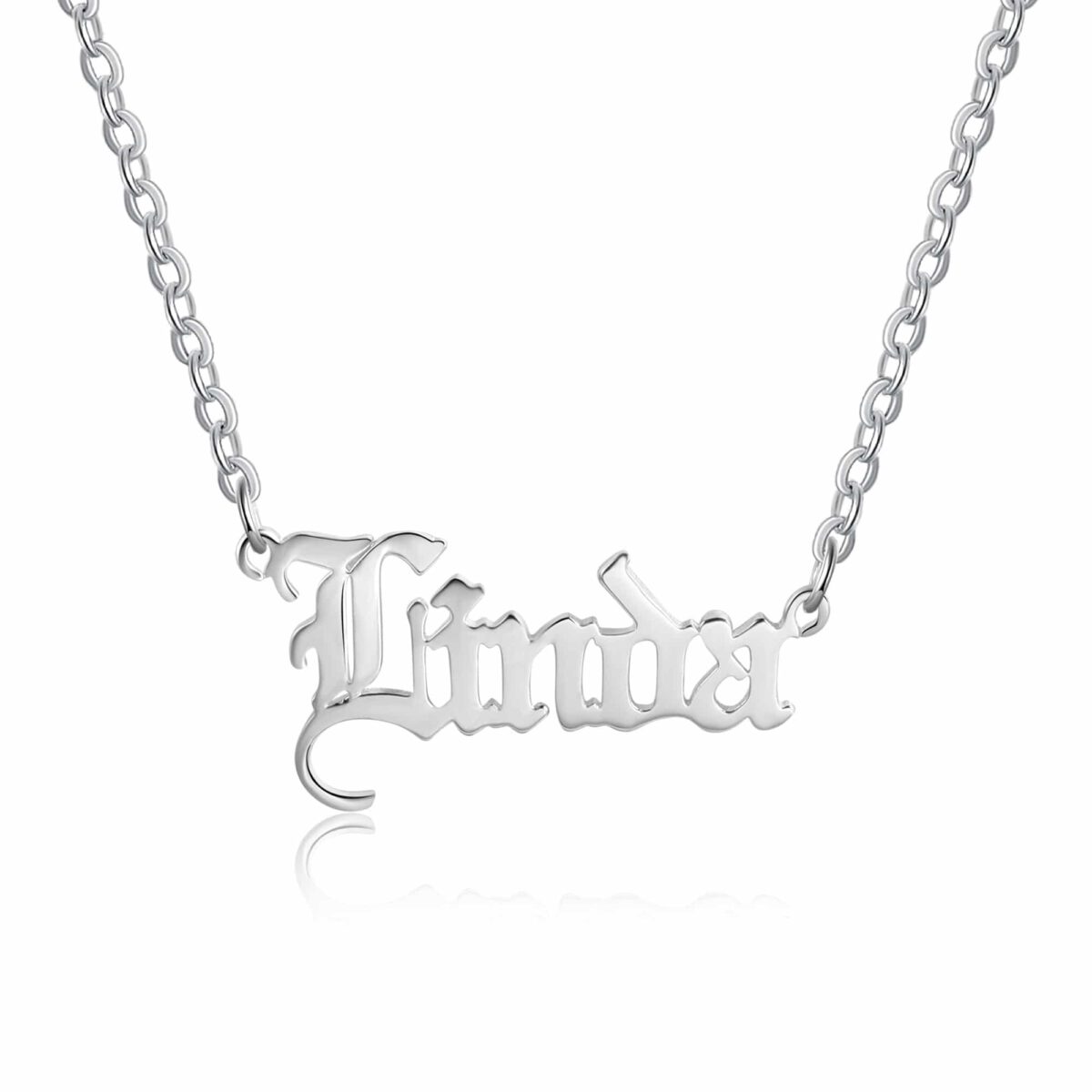 Sterling Silver Gothic Name Necklace