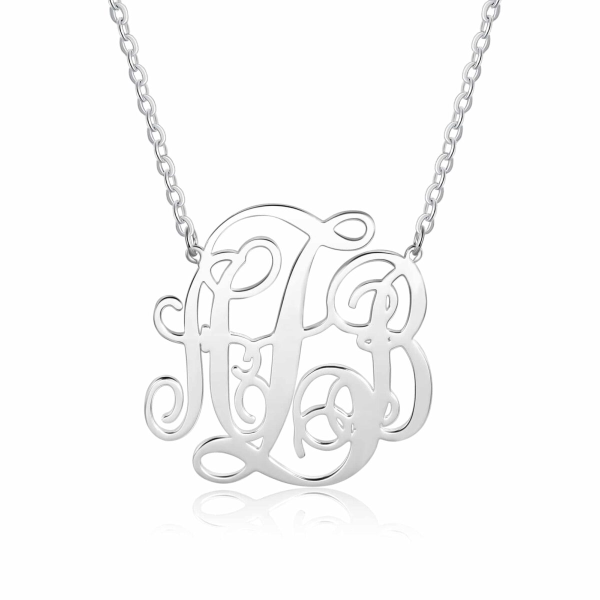 Sterling Silver Monogram Pendant 3 Initials Name Jewelry