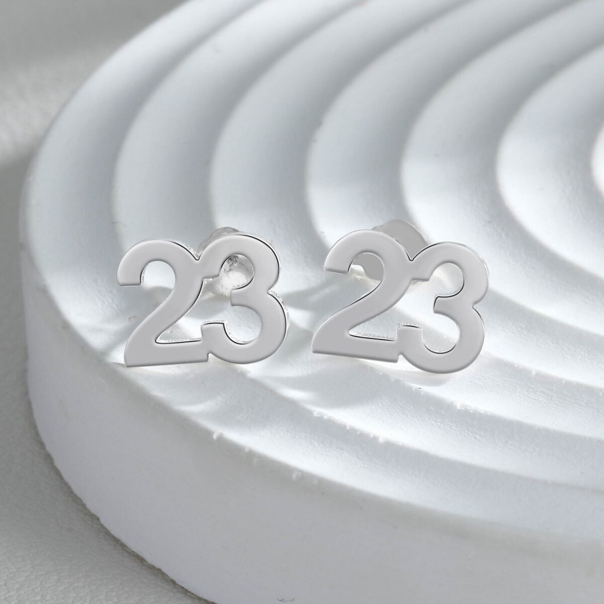 Sterling Silver Number Earrings 23