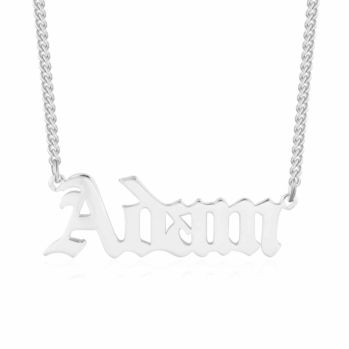 Sterling Silver Old English Name Necklace