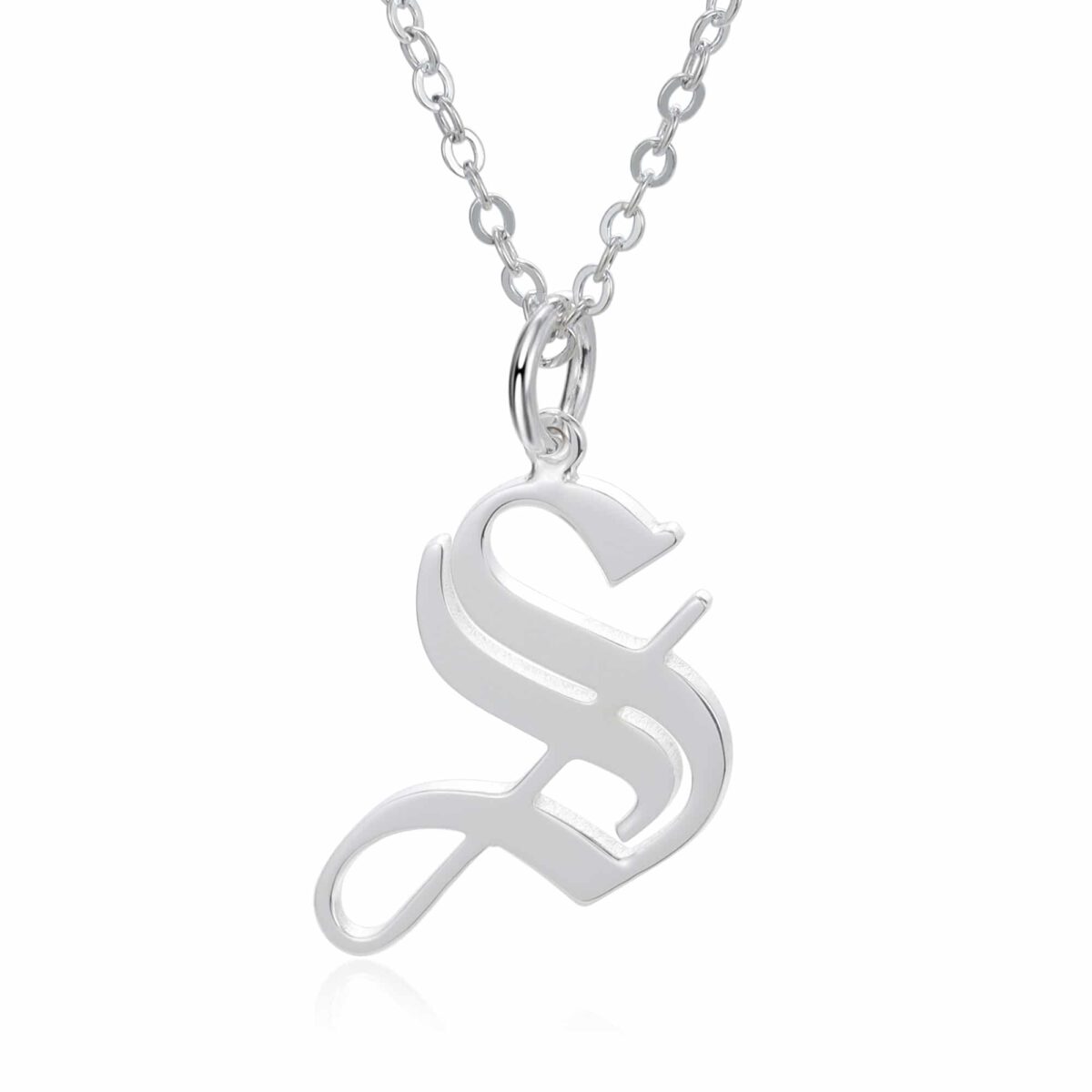 Sterling Silver Personalized Gothic Letter Pendant