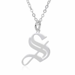 Sterling Silver Personalized Gothic Letter Pendant