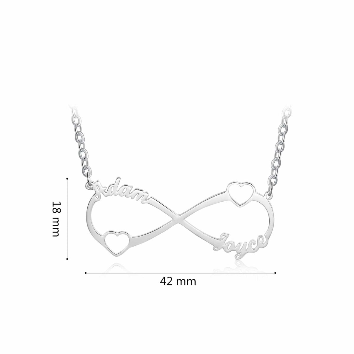 Sterling Silver Personalized Infinity Symbol Necklace Size Materials