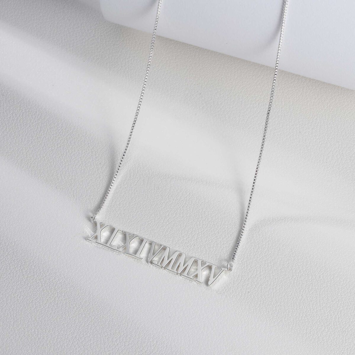 Sterling Silver Roman Numeral Necklace