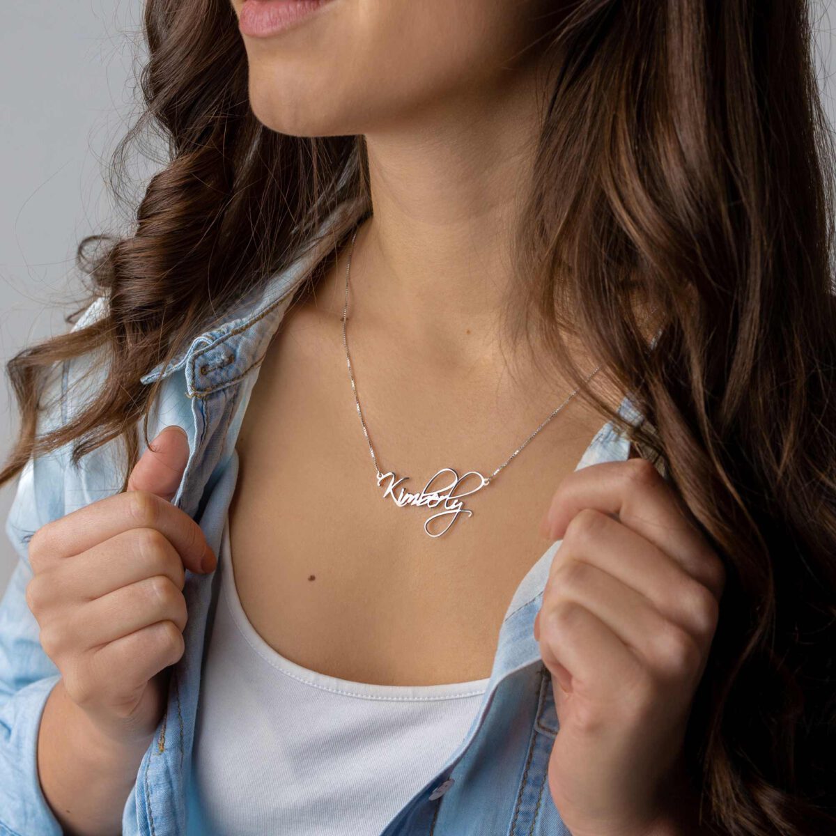 Sterling Silver Script Name Necklace