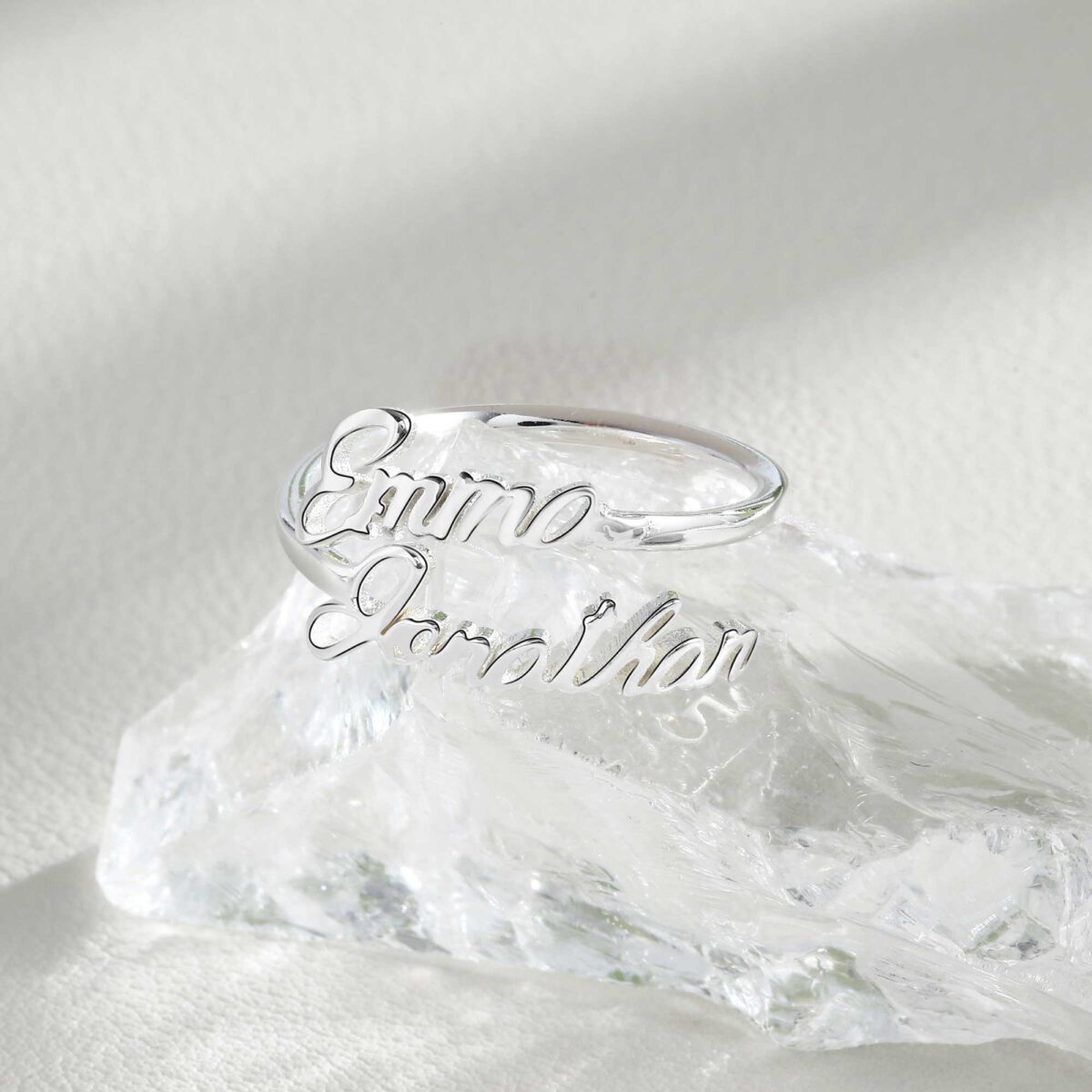 Sterling Silver Two Name Ring