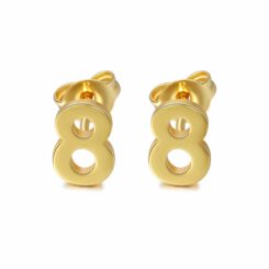 Stud Number Earrings Gold 8