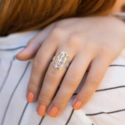 Three Iinitials Monogram Ring Personalized