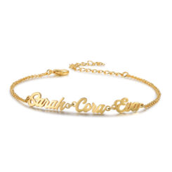 Three Name Bracelet Gold Multiple Names