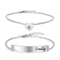 Unique Mother Daughter Bracelets Silver Personalized