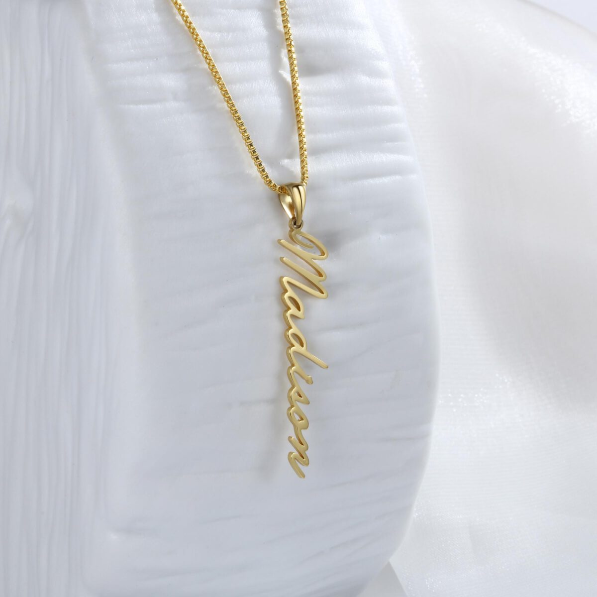 Vertical Gold Name Necklace